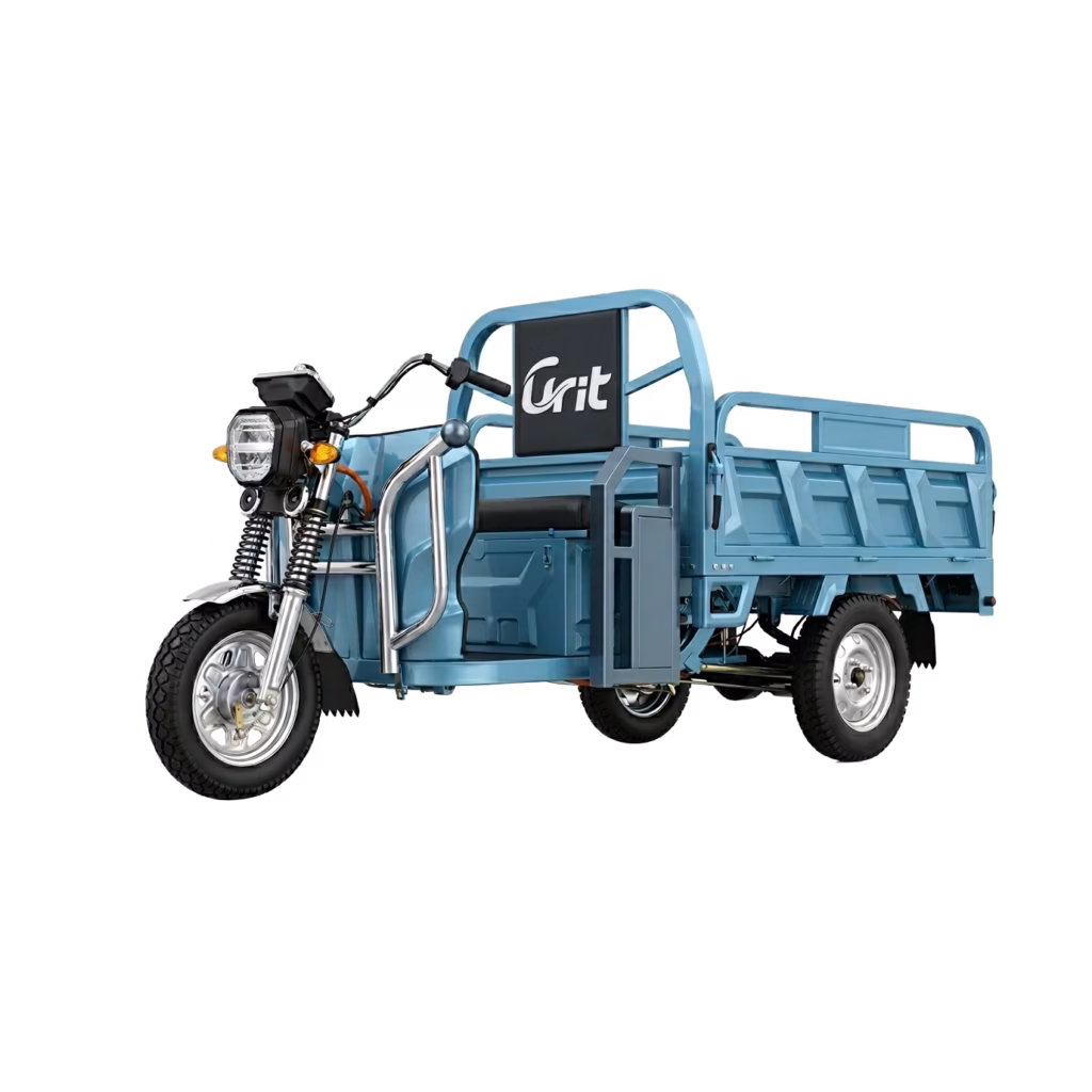 Electric tricycle G012 - king-kong model, three-wheel EV, white background product photo, professional view