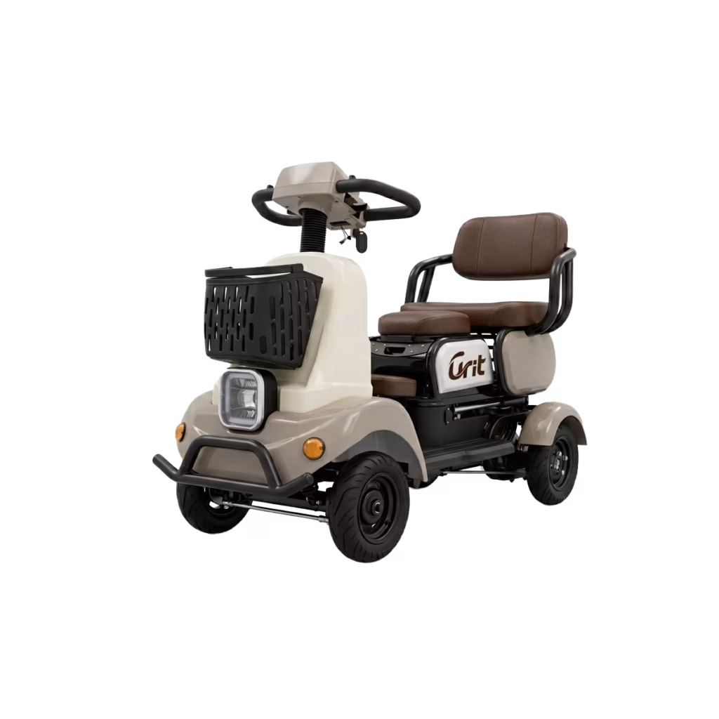 Electric tricycle T001 - electric-tricycle-leisure model, three-wheel EV, white background product photo, professional view