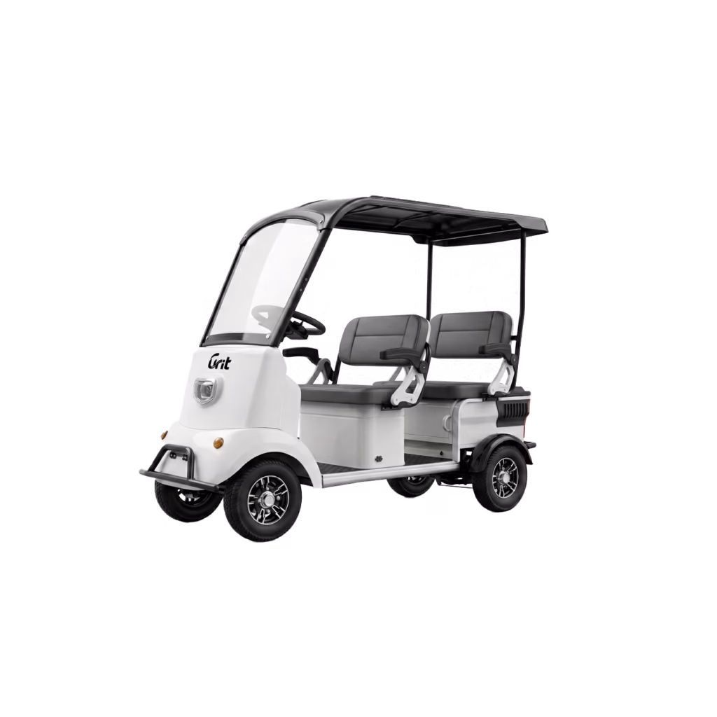 Electric tricycle T002 - electric-tricycle-leisure model, three-wheel EV, white background product photo, professional view