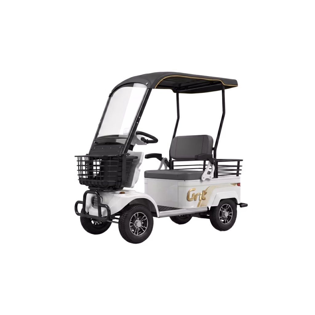 Electric tricycle T004 - electric-tricycle-leisure model, three-wheel EV, white background product photo, professional view