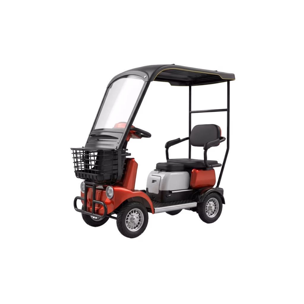 Electric tricycle T005 - electric-tricycle-leisure model, three-wheel EV, white background product photo, professional view