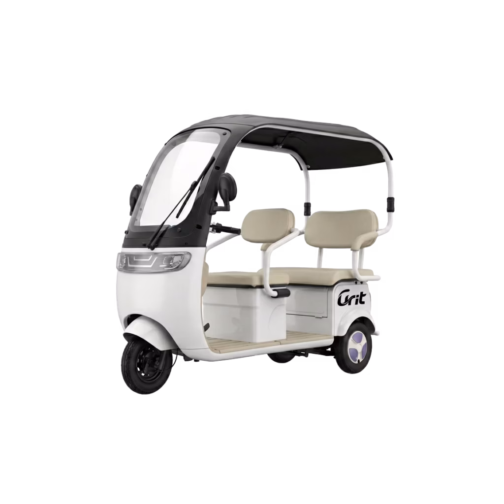 Electric tricycle T010 - electric-tricycle-leisure model, three-wheel EV, white background product photo, professional view