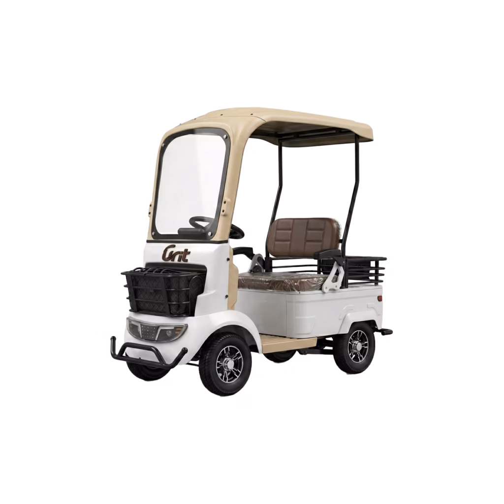 Electric tricycle T012 - electric-tricycle-leisure model, three-wheel EV, white background product photo, professional view