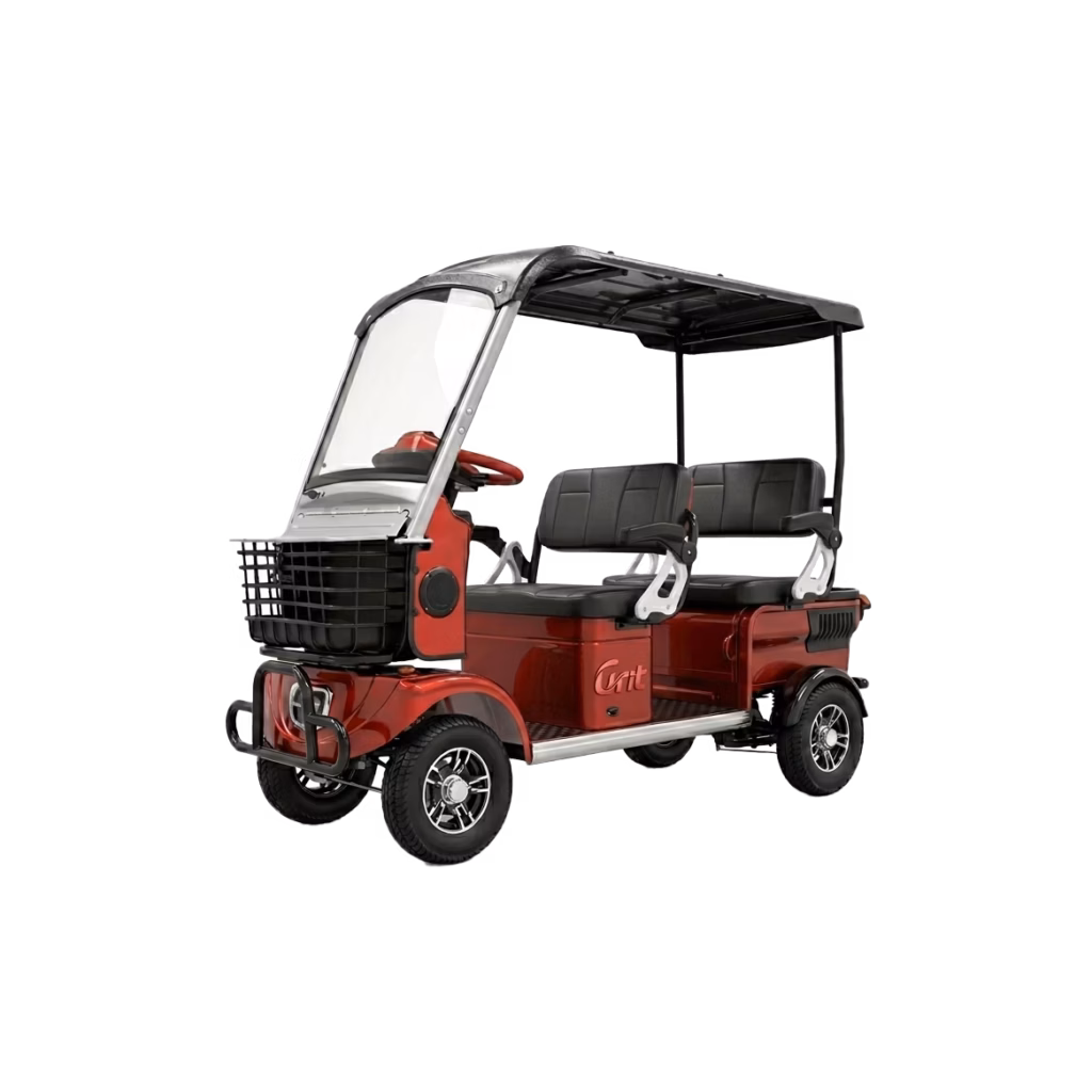 Electric tricycle T013 - electric-tricycle-leisure model, three-wheel EV, white background product photo, professional view