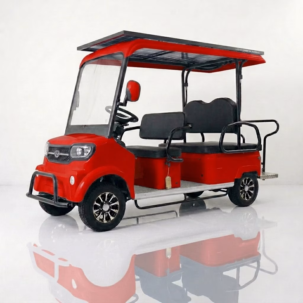 URIT 5 6 Seater Solar Electric Sightseeing Car CE Certified Long Range 60V Disc Brakes Quiet Golf Buggy Hotel/Resort/Park Tours - Image 2