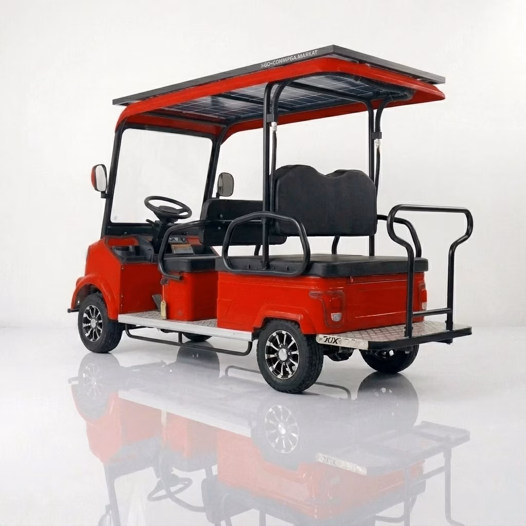 URIT 5 6 Seater Solar Electric Sightseeing Car CE Certified Long Range 60V Disc Brakes Quiet Golf Buggy Hotel/Resort/Park Tours - Image 3