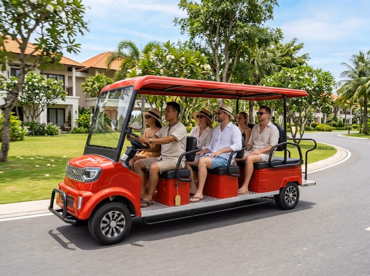 URIT 5 6 Seater Solar Electric Sightseeing Car CE Certified Long Range 60V Disc Brakes Quiet Golf Buggy Hotel/Resort/Park Tours - Image 6