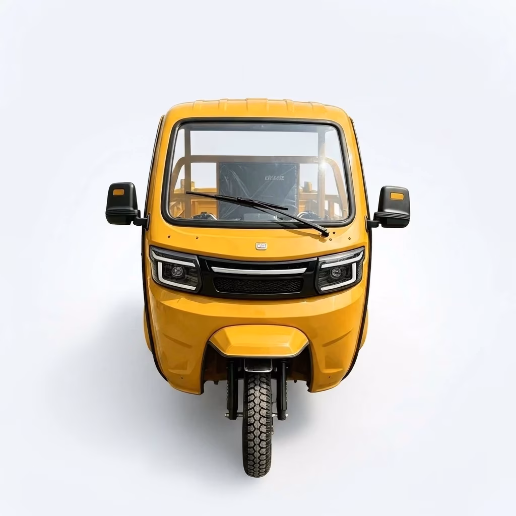 Semi-enclosed Open Motorized Transport Yellow Three-wheeled Motorcycle Cross-border Export Durable Hauling Cement Mortar 400kg - Image 2