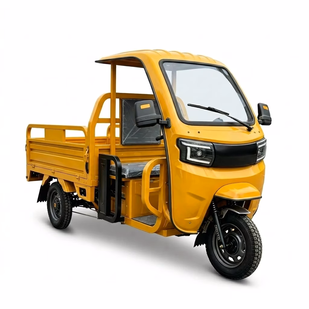 Semi-enclosed Open Motorized Transport Yellow Three-wheeled Motorcycle Cross-border Export Durable Hauling Cement Mortar 400kg - Image 6
