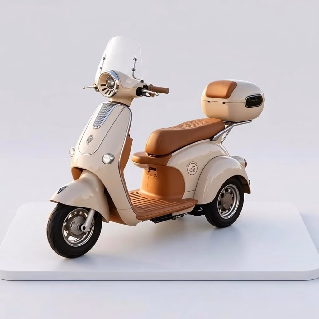 Fully Enclosed Electric Tricycle Vintage Style for Women Leisure Commuting CE Certified Vintage Electric Tricycle - Image 6
