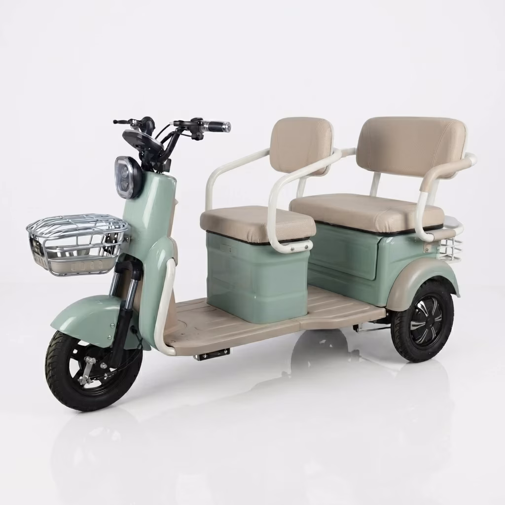 URIT Electric Cargo Tricycle 2-Passenger Open Body 200-300kg Payload 70-90km Range 501-800W Motor CE Certified Family Daily Use - Image 2