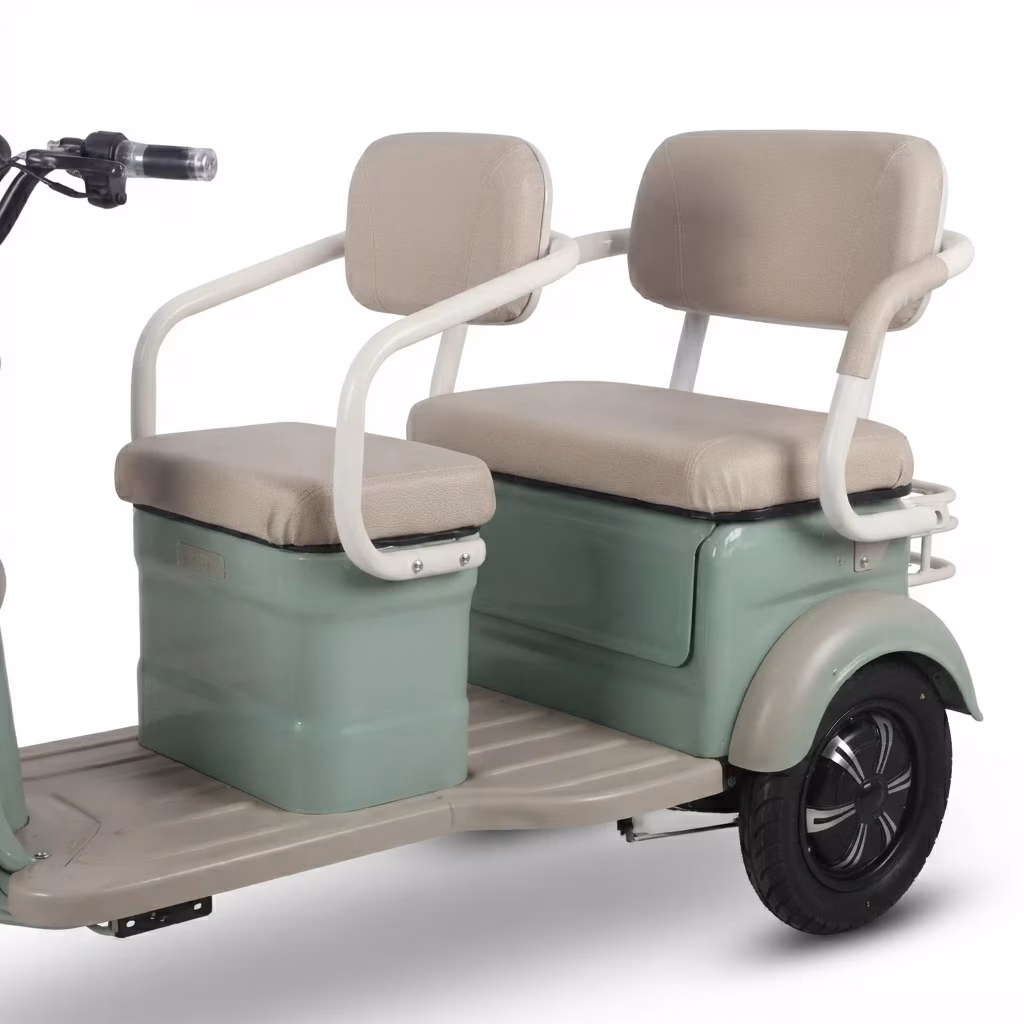 URIT Electric Cargo Tricycle 2-Passenger Open Body 200-300kg Payload 70-90km Range 501-800W Motor CE Certified Family Daily Use - Image 6