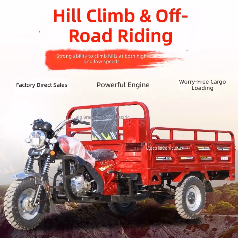 Urit-Powered Gasoline Three-Wheeled Cargo Tricycle Open Body Heavy-Duty Agricultural Use - Image 3