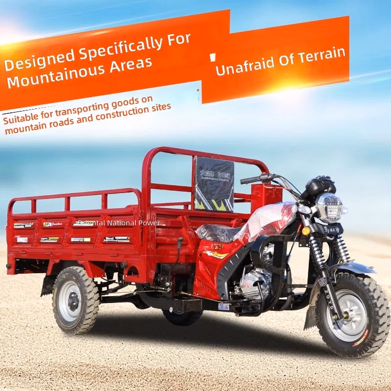 Urit-Powered Gasoline Three-Wheeled Cargo Tricycle Open Body Heavy-Duty Agricultural Use - Image 4
