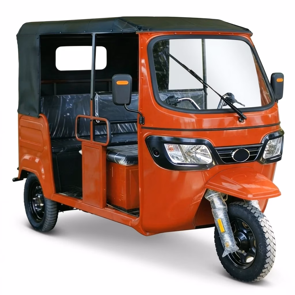 60V 2000W Electric Passenger Tricycle Six Seat Open Cabin Auto Rickshaw 90km Range 50km/h CE Certified - Image 3